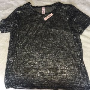 Balck and silver sheer top